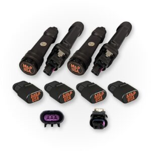 M&P USA Z45 2-axle MagneRide delete kit with 4 shock simulators, 4 ride height simulators, and factory connectors
