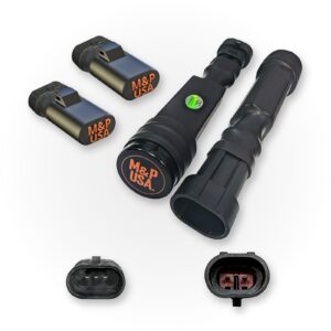 M&P USA Z55 MagneRide bypass kit with 2 shock simulators, 2 ride height simulators, and factory connectors