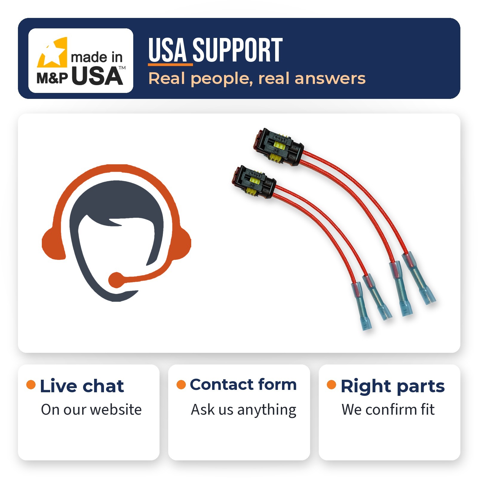 M&P USA support by live chat and contact form for Z55 pigtail adapters