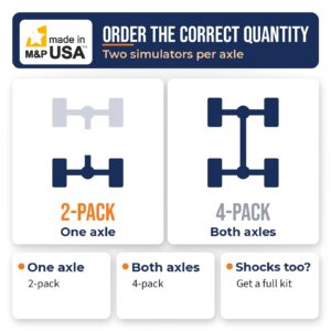 Order the Z55 ride height simulator 2-pack for one axle or the 4-pack for both axles