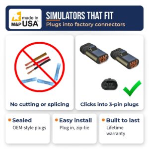 Z55 ride height sensor simulators that plug into the factory 3-pin connectors with no cutting or splicing