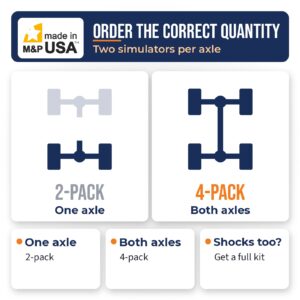 Order the Z55 ride height simulator 4-pack for both axles or the 2-pack for one axle